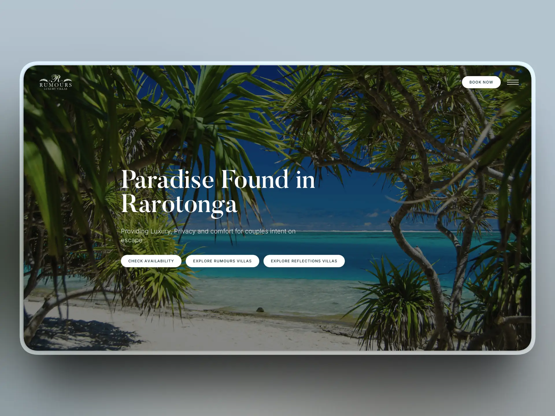Rumours Luxury Villas website